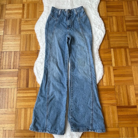 FREE PEOPLE flare jeans high waisted size 24 - Picture 1 of 12